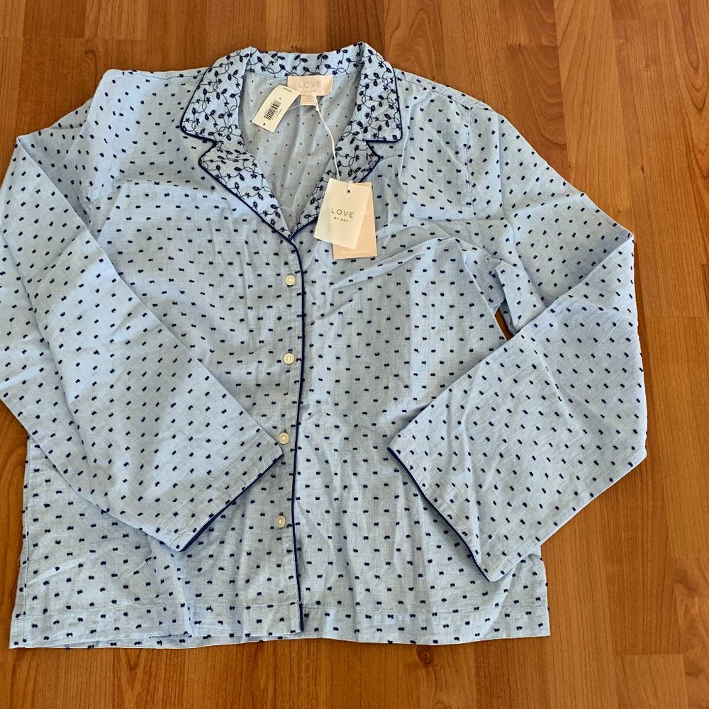 NWT Love By Gap Blue pajama top size X-Small